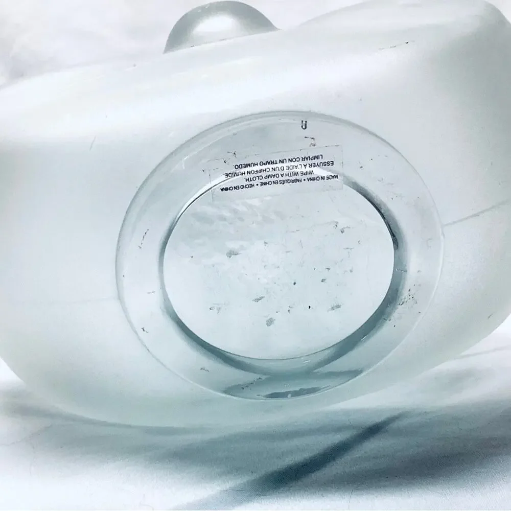 White Contemporary Frosted Glass Face Sculpture Vase